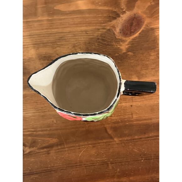 Vtg Southern Potteries Hand Painted Fruit Pitcher Apple & Grape Relief USA Made - Picture 5 of 7